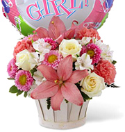 Baby Girl Flowers Basket
