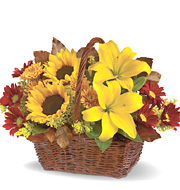 Golden Days Flowers Basket