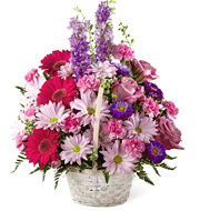 Pastel Peace Flowers Basket