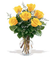 Fancy Half Dozen Yellow Roses